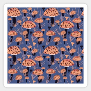 Orange Fly Agaric Mushroom Pattern Sticker